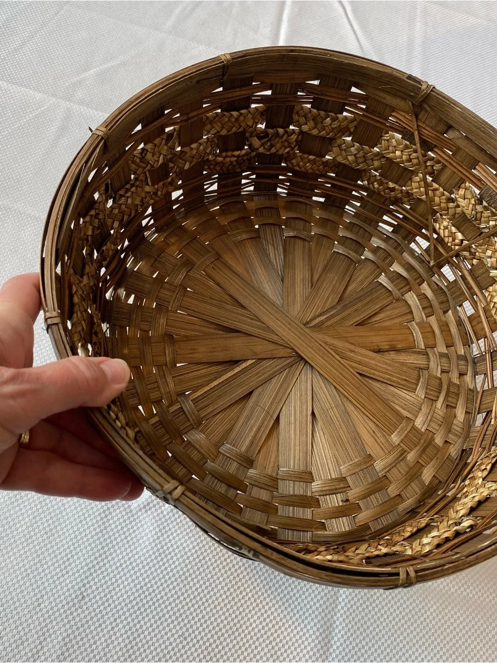 Handwoven Natural Wicker Basket - Brown